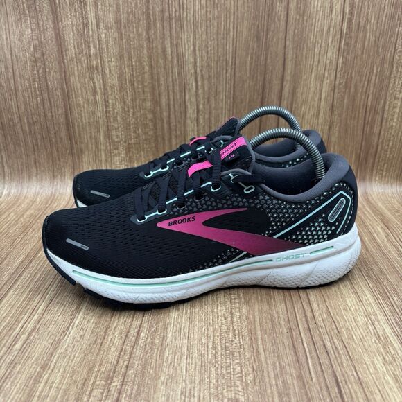 Brooks Ghost 14 Women’s Size 10 B Black Pink Yucca Running Shoes Sneakers - Picture 3 of 8